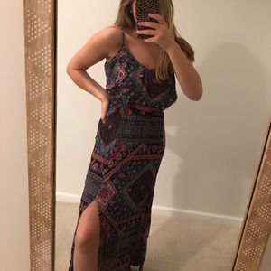 patterned maxi dress